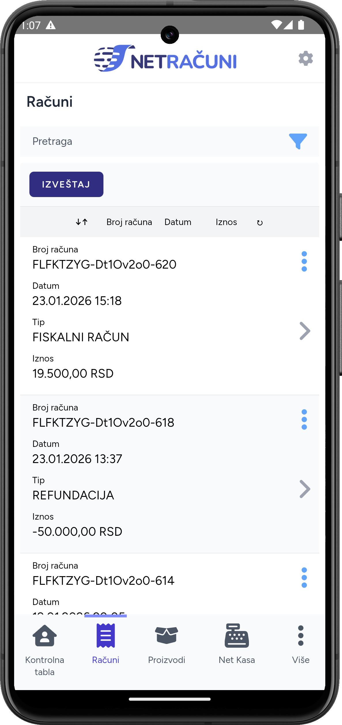 NetRačuni Android app
