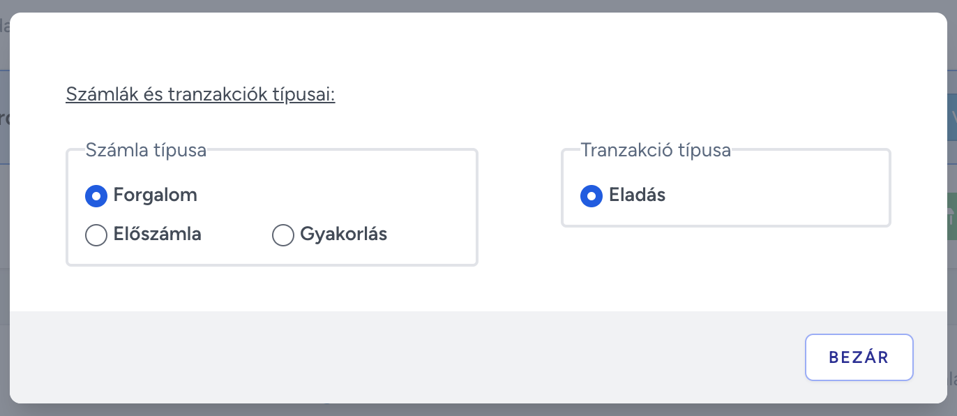 Cassa Invoice Types