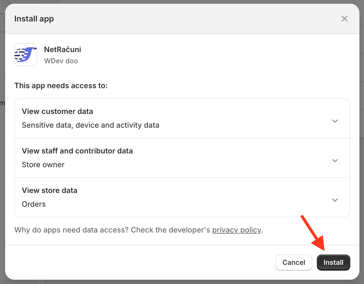 Shopify App Store Install
