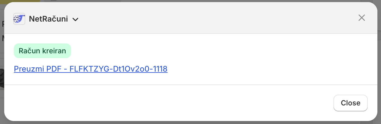 Shopify invoice created