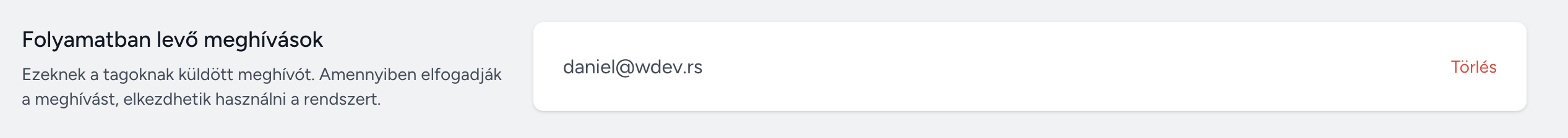 Team pending users