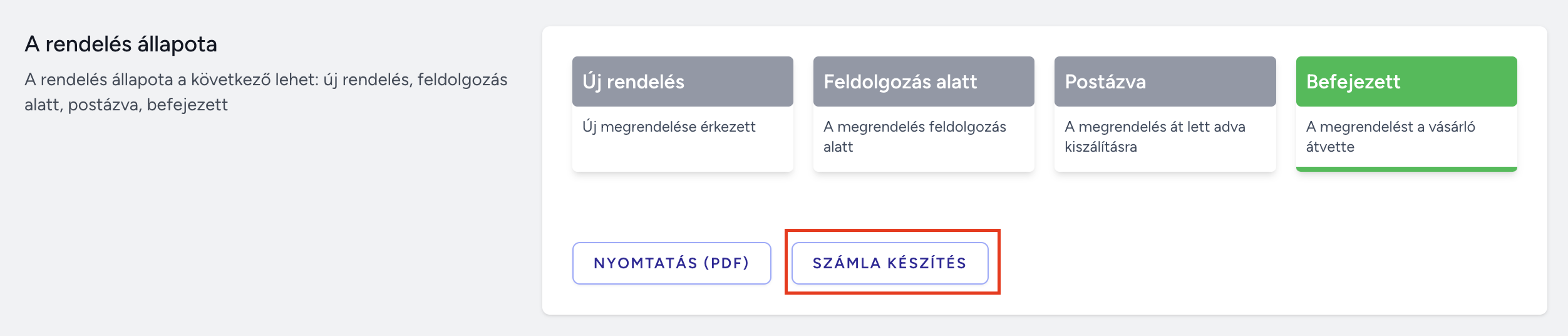 Webshop order create invoice