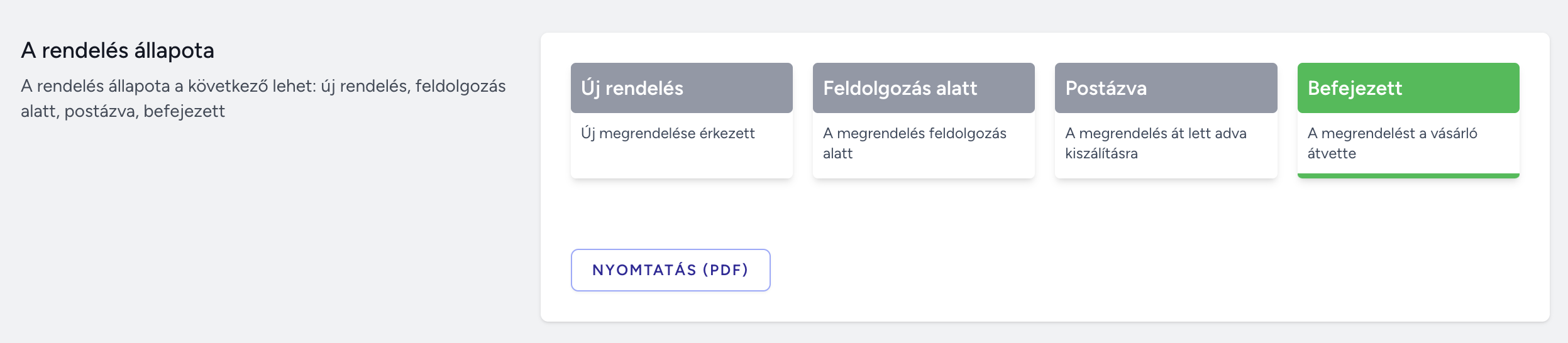 Webshop order completed